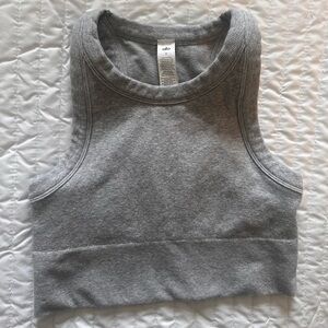Alo Gray Cropped Tank Top